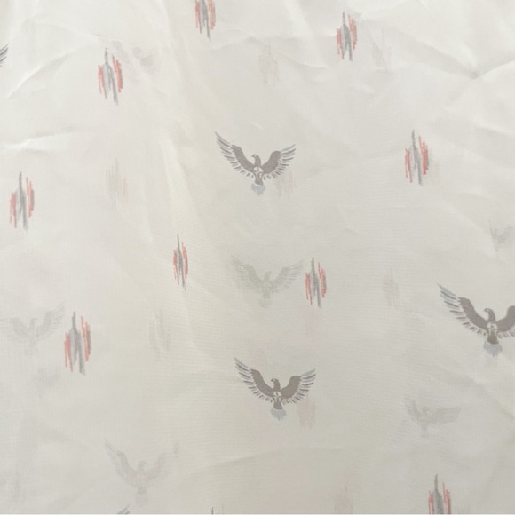 MNG Mango Casual thunderbird printed sheer button down shirt size medium - Picture 4 of 5